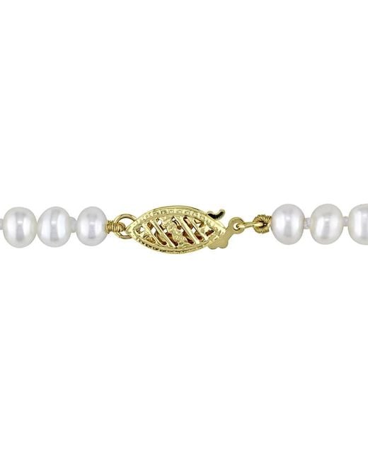Amour Metallic 4-8Mm Freshwater Pearl Strand Graduated Necklace With 14K Clasp
