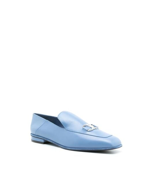 Ferragamo Blue Ladies Loafers, Us