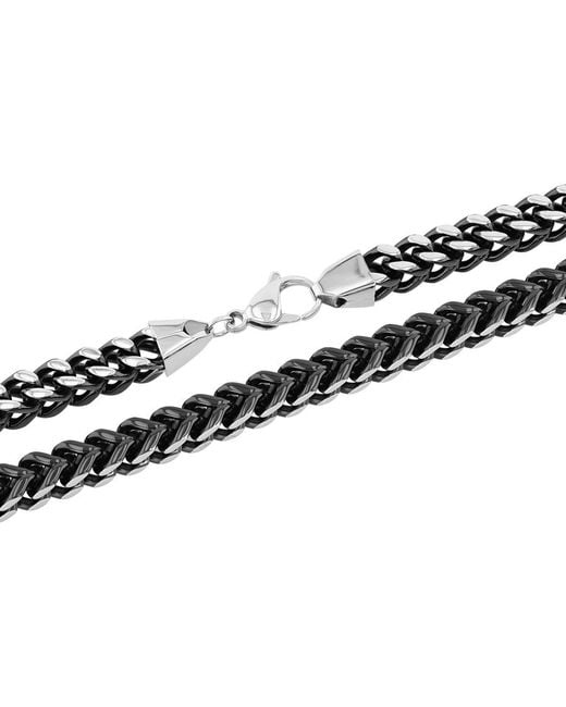 Robert Alton Black Stainless Steel Franco Chain Link for men