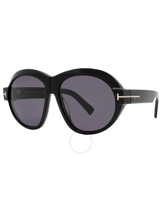 Tom Ford Purple Inger Smoke Oval Sunglasses Ft1113 01a 59