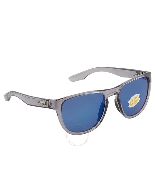 Costa Del Mar Irie Blue Mirror Polarized Polycarbonate Square Sunglasses 6s9082 908204 55