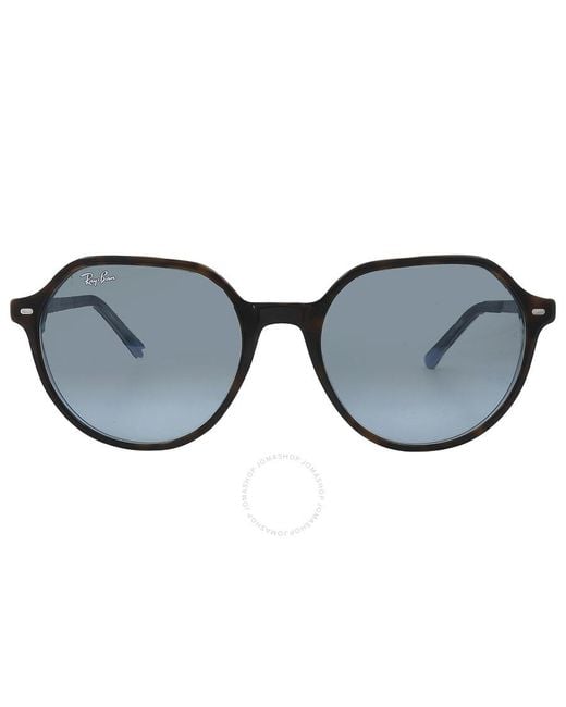 Ray-Ban Brown Thalia Blue Gradient Square Sunglasses Rb2195 13163m 53