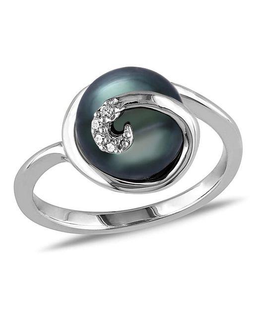 Amour Metallic 5 Mm Tahitian Pearl Swirl Ring