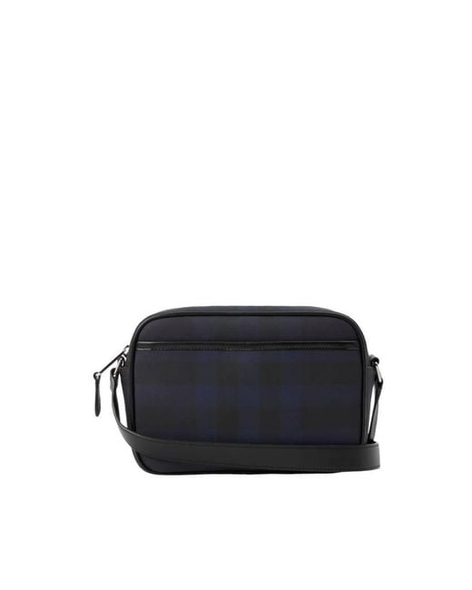 Burberry Blue Paddy Check-Pattern Messenger Bag for men