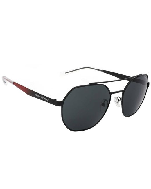 Armani Exchange Black Dark Grey Aviator Sunglasses for men