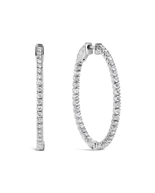 Haus of Brilliance Metallic 14K 1 1/2 Cttw Lab Grown Diamond Inside Out Hoop Earrings (G-H Color, Vs2-Si1 Clarity)