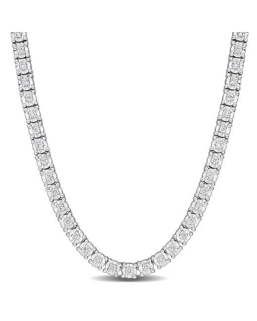 Created Forever Metallic 2 1/3 Ct Tw Lab-Grown Diamond Tennis Necklace