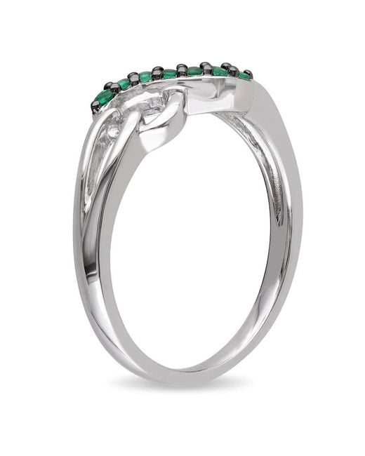 Amour Metallic Emerald Accent Infinity Ring