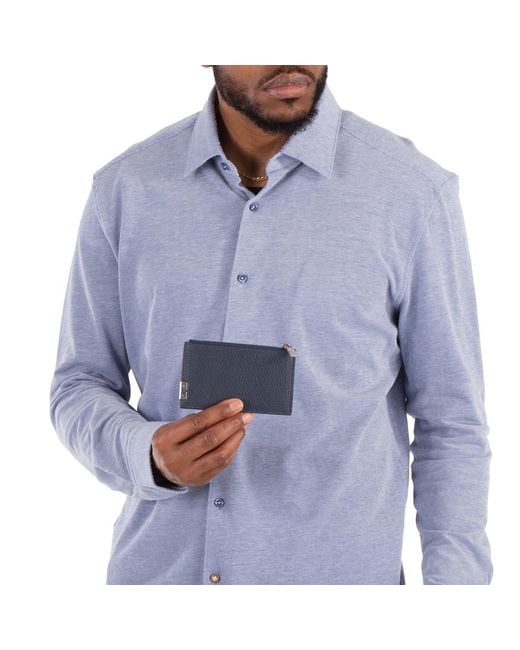 Burberry Blue Alwyn Zippered Card Case for men