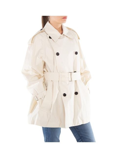 Burberry Natural Short Belted Trench Coat, Brand Size 8 (Us