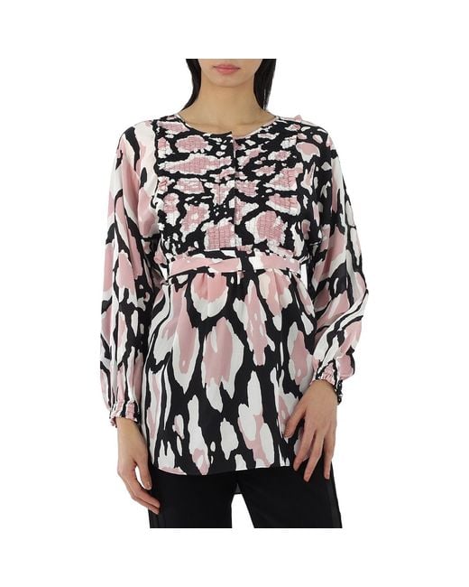 Roberto Cavalli Black Ladies Macro Lynx Print Tunic Silk Top, Brand Size 42 (Us for men