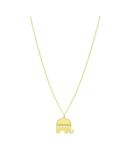Tresorra Metallic 14K Elephant Pendant Necklace