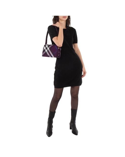 Burberry Purple Jacquard-Woven Snip Bag