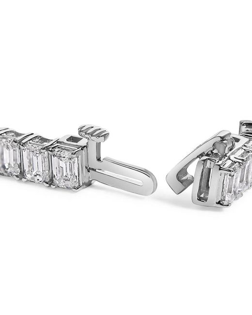 Haus of Brilliance Metallic Igi Certified 14K 10.0 Cttw Emerald Cut Lab Grown Diamond Tennis Bracelet for men