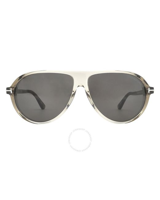 Tom Ford Gray Marcus Smoke Pilot Sunglasses Ft1023 45a 60 for men