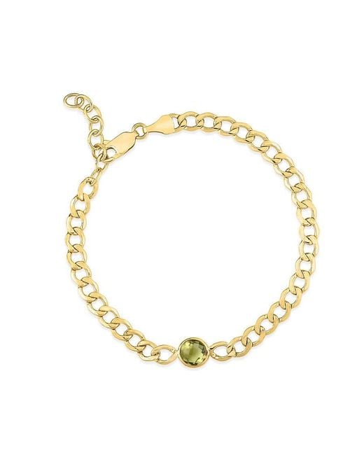 Tresorra Metallic 14K Peridot Curb Chain Bracelet