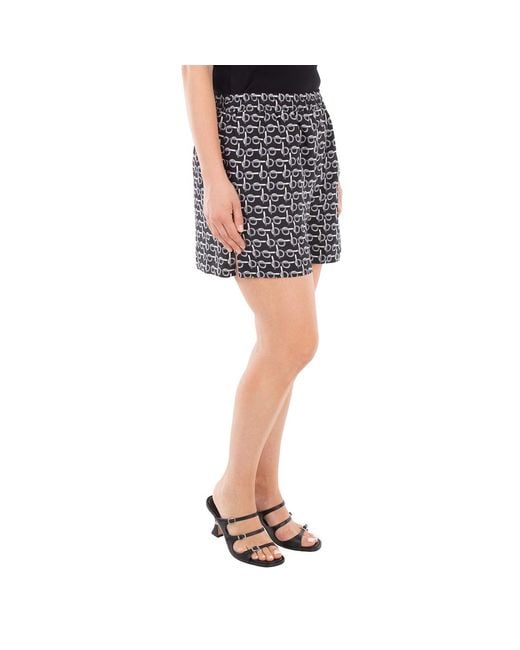 Burberry Black B Print Mid-Waisted Silk Shorts, Brand Size 8 (Us