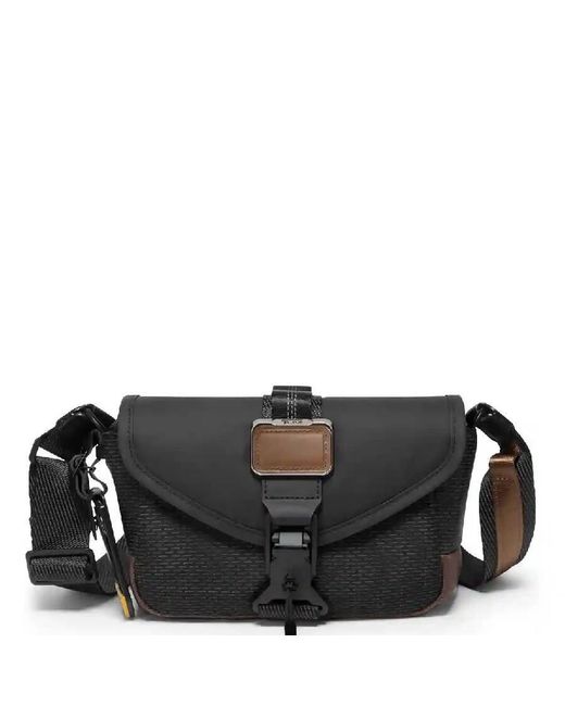 Tumi Black Alpha Bravo Canvas Compass Crossbody Bag for men