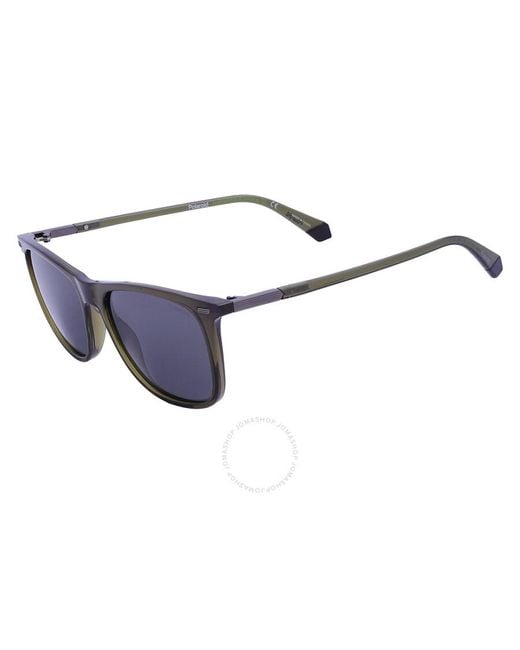 Polaroid Blue Core Polarized Grey Square Sunglasses Pld 2109/s 04c3/m9 55 for men