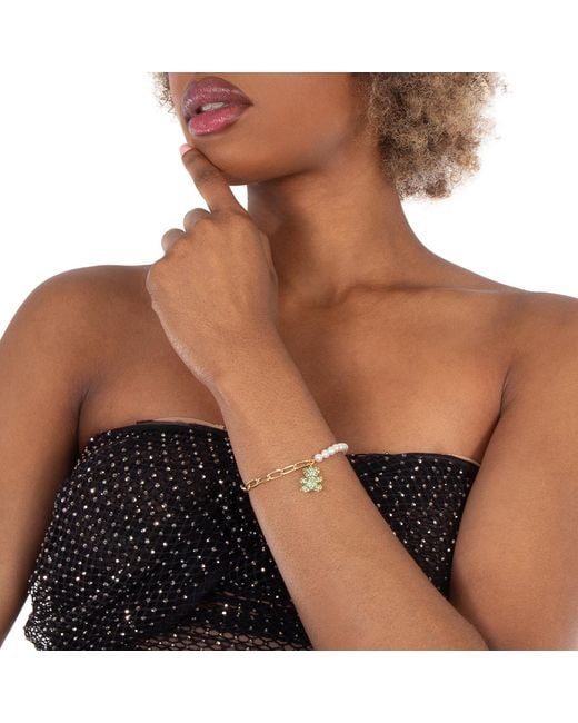 Swarovski Metallic Teddy Bear Motif-Tone Bracelet