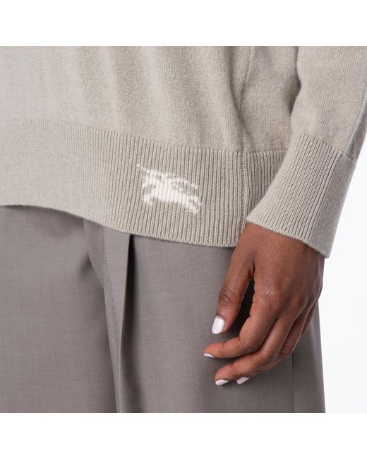Burberry Green Paperclip Detail Cashmere Jumper