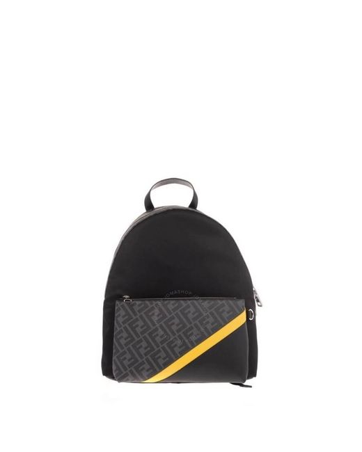 Fendi Black Ff Diagonal Backpack for men