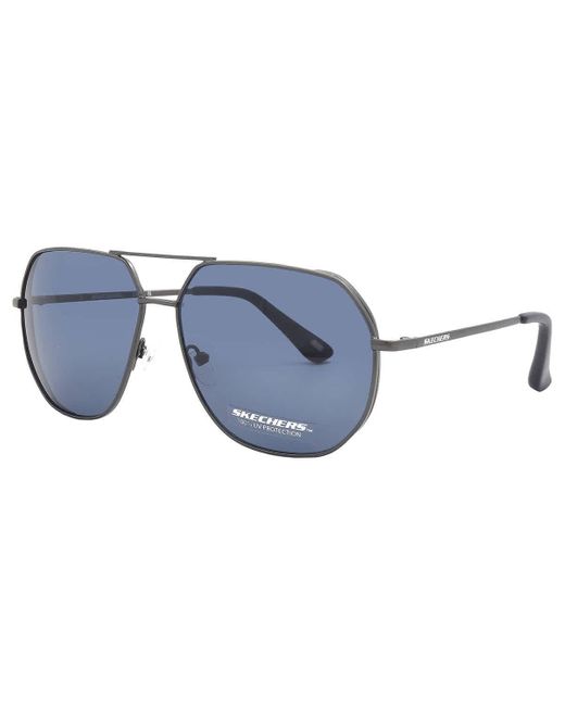 Skechers Blue Pilot Sunglasses Se6150 07v 61 for men