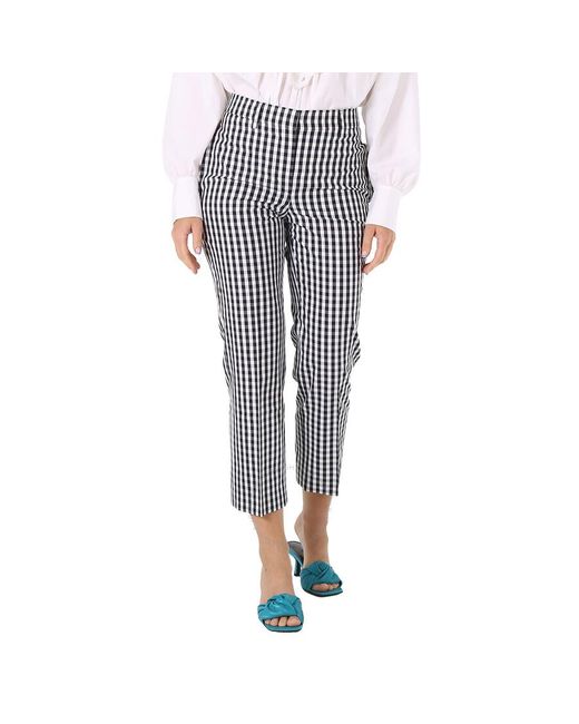 Burberry Blue Gingham Cropped Trousers