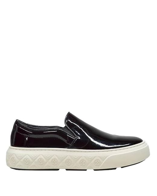 Tory Burch Black Ladybug Patent Leather Slip-on Sneakers