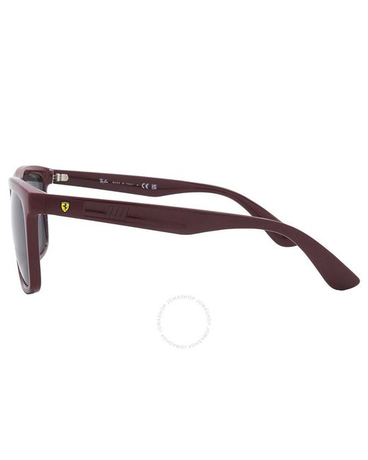 Ray-Ban Gray Scuderia Ferrari Grey Square Sunglasses Rb4413m F68587 57