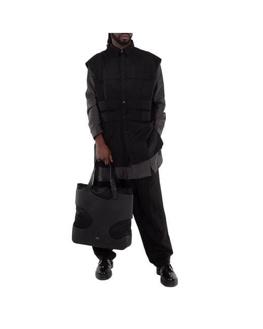 Ferragamo Black Large Cut Out Embossed Tote Bag for men