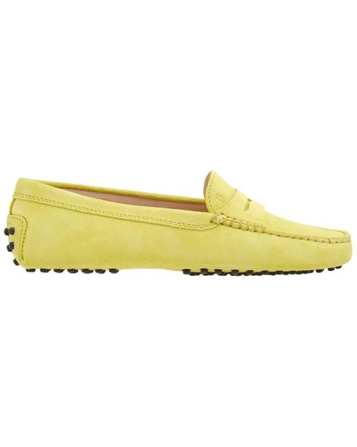 Tod's Yellow Suede Gommino Driving Shoes