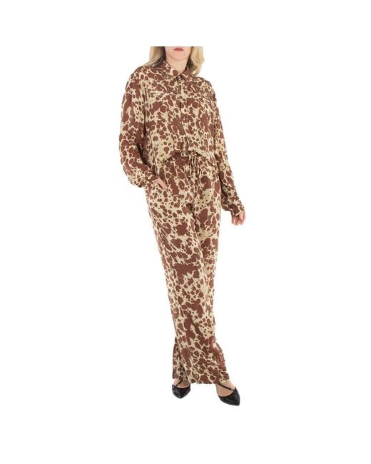 Nanushka Brown Tie Dye Polyka Relaxed-Leg Pants