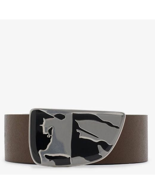 Burberry Black Shield Ekd Double-Sided Leather Belt for men