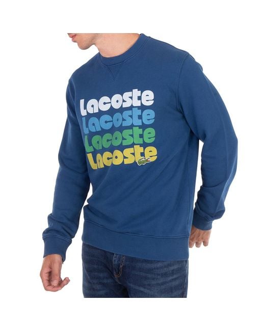 Lacoste Blue Long Sleeves Pull Over Sweater for men
