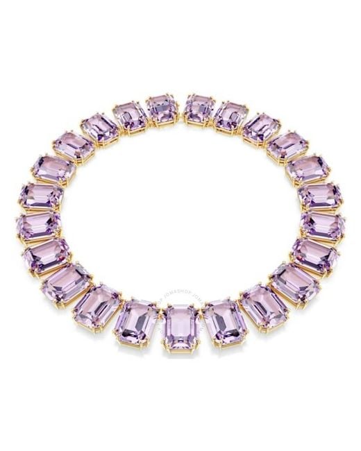 Swarovski Pink Tone Plated Millenia Tennis Necklace