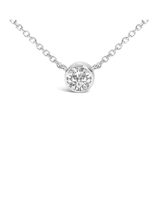 Haus of Brilliance Metallic 14K 1.00 Cttw Bezel Set Round Lab-Grown Diamond Solitaire Pendant Necklace