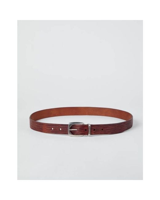Brunello Cucinelli Brown Leather Classic Belt for men