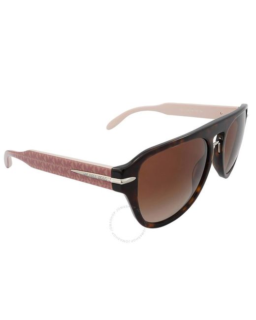 Michael Kors Burbank Brown Gradient Pilot Sunglasses Mk2166 300713 56 for men