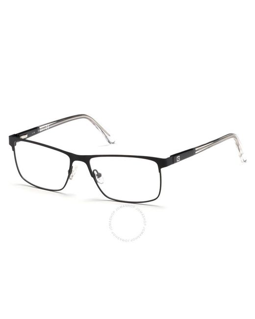 Guess Metallic Demo Rectangular Eyeglasses Gu1972 002 55 for men