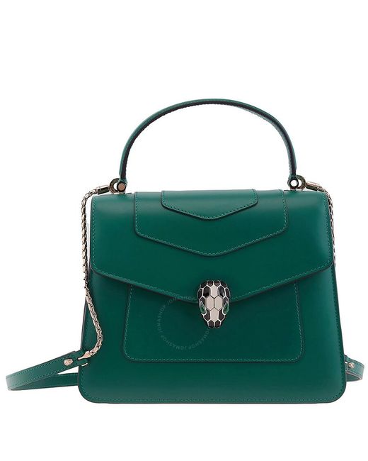 BVLGARI Green Serpenti Forever Top Handle Bag 289666