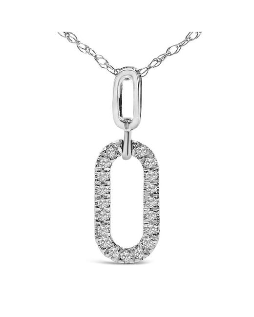 Haus of Brilliance Metallic 14K Diamond Accent Paperclip Pendant Necklace