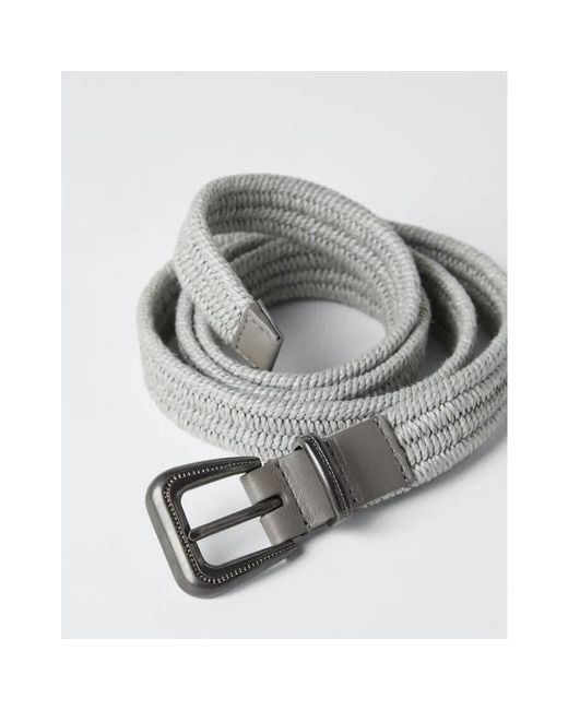 Brunello Cucinelli White Light Woven Belt