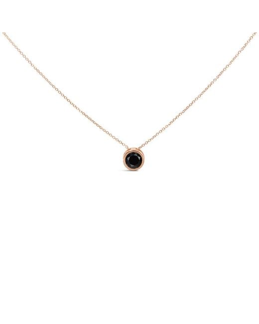 Haus of Brilliance Metallic 14K Rose 3 1/2 Cttw Bezel-Set Round Diamond Solitaire Pendant Necklace for men