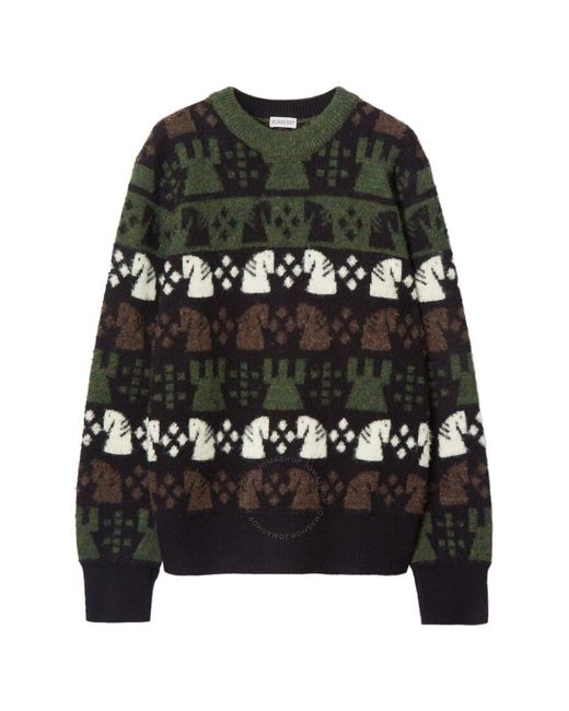 Burberry Black Chess Wool-Blend Jumper for men