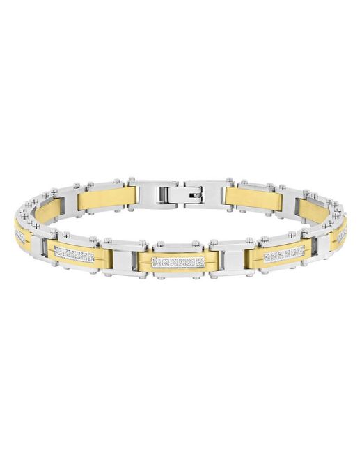 Robert Alton Metallic 1/2Ctw Diamond Stainless Steel With Finish Bracelet for men