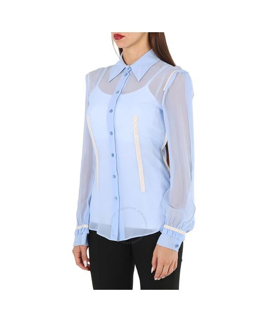 Moschino Blue Georgette Silk Shirt