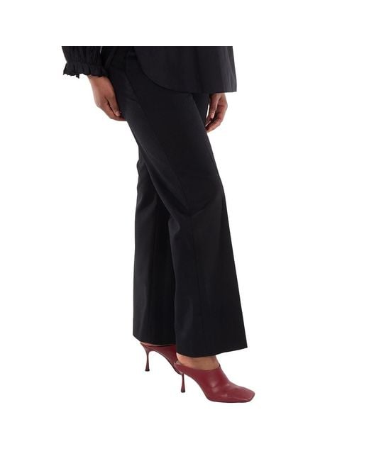Burberry Black Wool Blend Tailored Trousers, Brand Size 8 Us