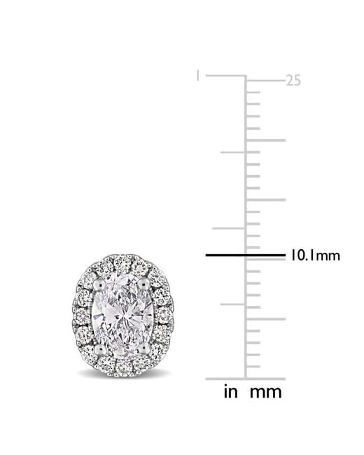 Created Forever Metallic 1 7/8Ct Tw Oval-Cut Lab-Grown Diamond Halo Stud Earrings for men
