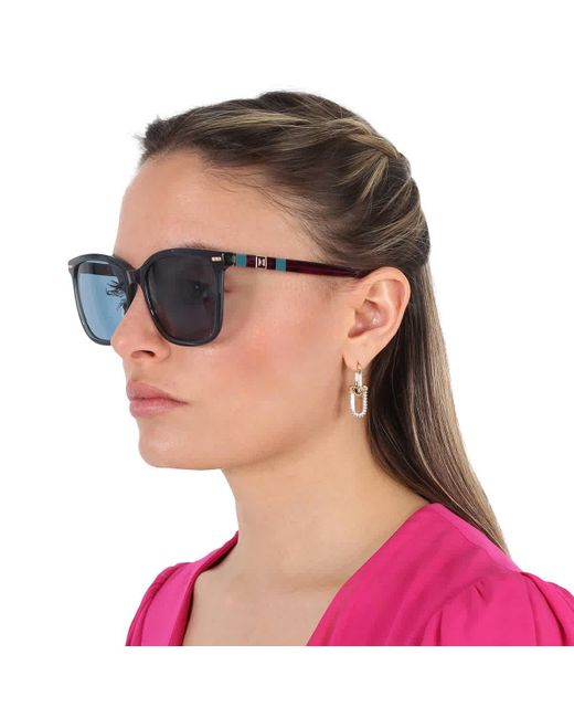 Carolina Herrera Green Teal Square Sunglasses Ch 0045/s 04lz/ku 57